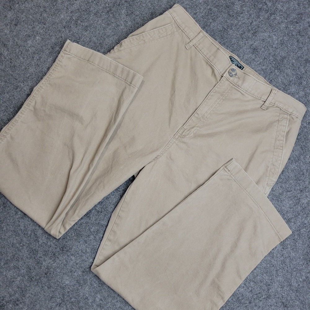 GH Bass Co Chino Pants Womens 10 Beige Comfort Flat Front Stretch Straight Home